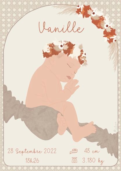 Affiche de naissance Sonia pour fille – Image 3