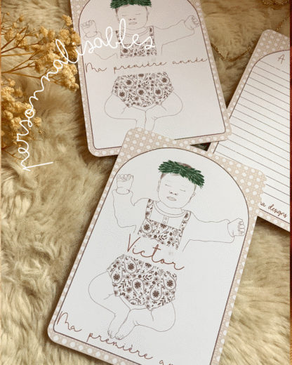 Cartes étapes India de la naissance à 1 an, personnalisables – Image 3