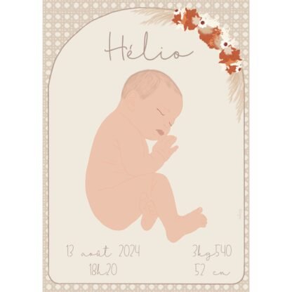 Affiche de naissance Sonia pour garçon