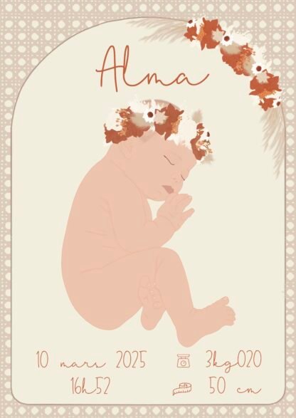 Affiche de naissance Sonia pour fille – Image 2