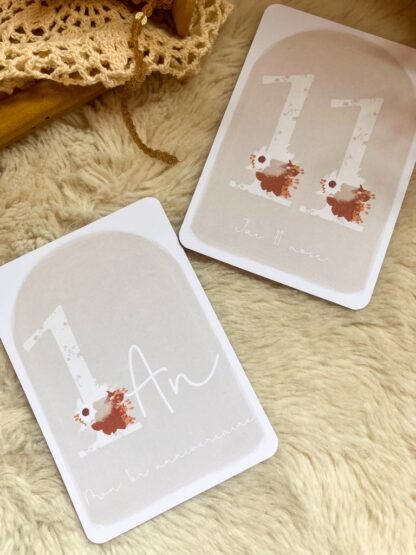 Cartes étapes Romy de la naissance à 1 an, personnalisables – Image 12
