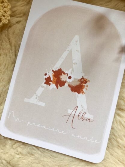Cartes étapes Romy de la naissance à 1 an, personnalisables – Image 13