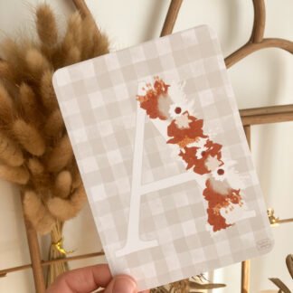 Carte Judy, un monogramme bohème (lettre au choix)