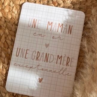 Carte une maman en or, une grand-mère exceptionnelle
