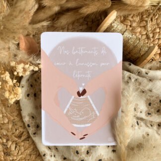 Carte Nos deux coeurs pour l'éternité - deuil périnatal