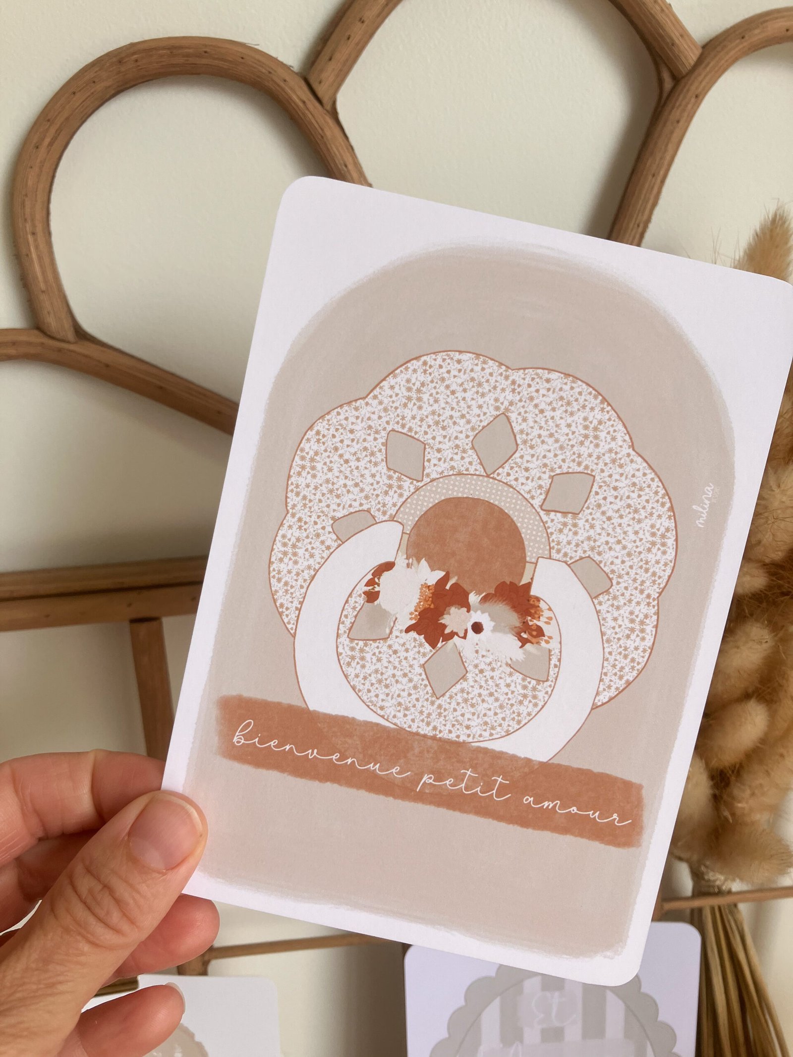 Carte de naissance Bienvenue petit amour – Image 4