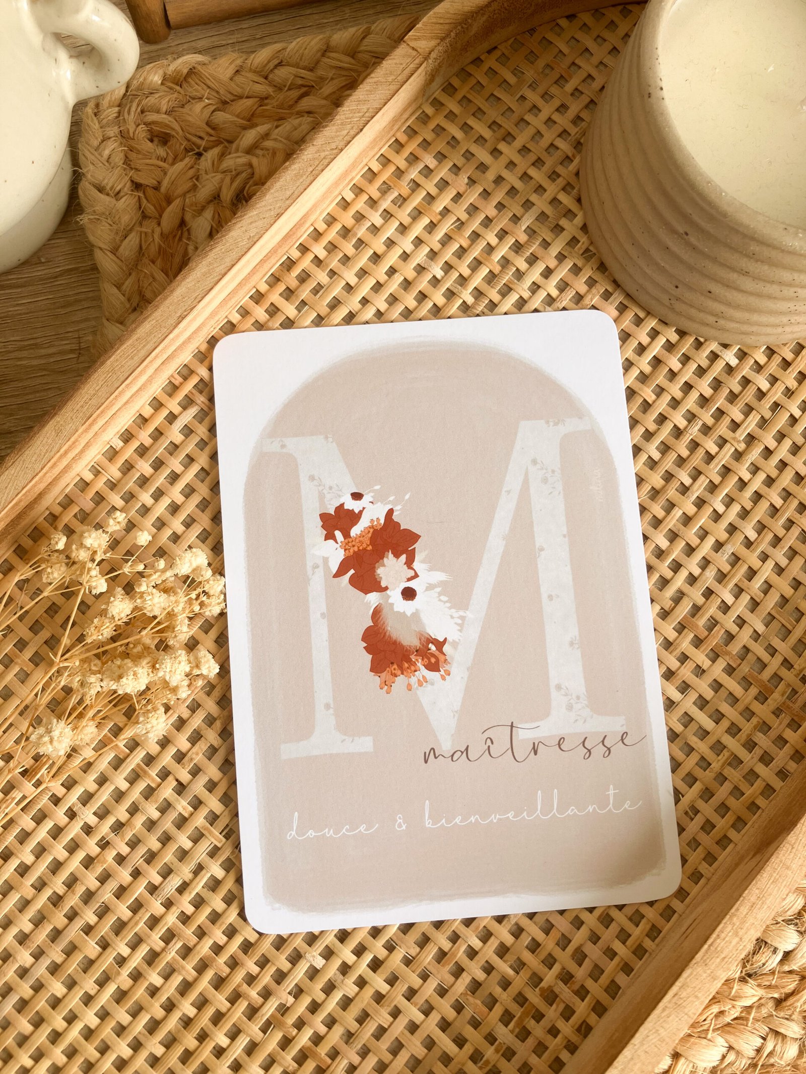 Carte Maîtresse douce et bienveillante