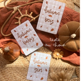 Carte Autumn baby, Autumn girl ou Autumn boy (texte au choix)