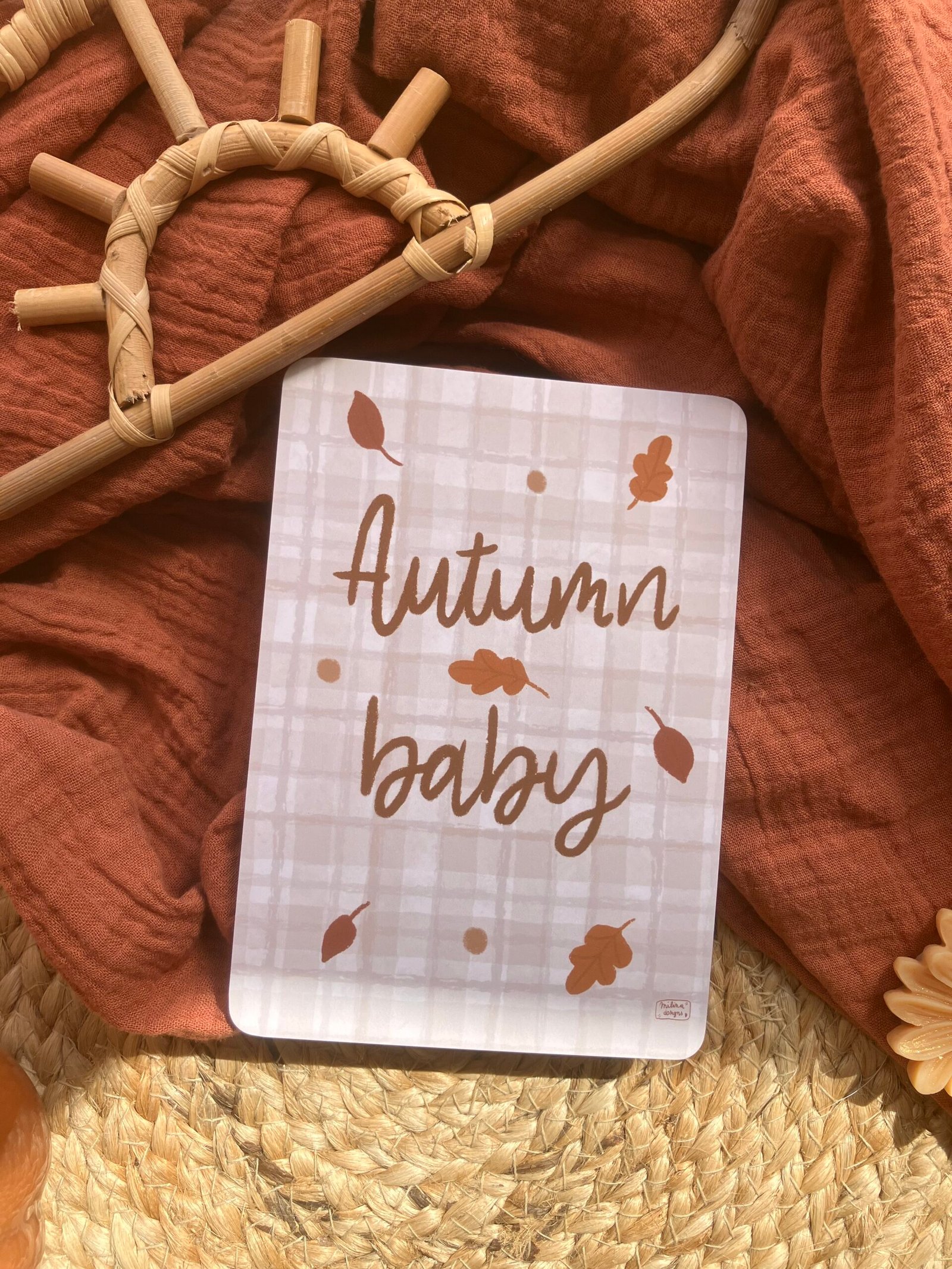 Carte Autumn baby, Autumn girl ou Autumn boy (texte au choix) – Image 2