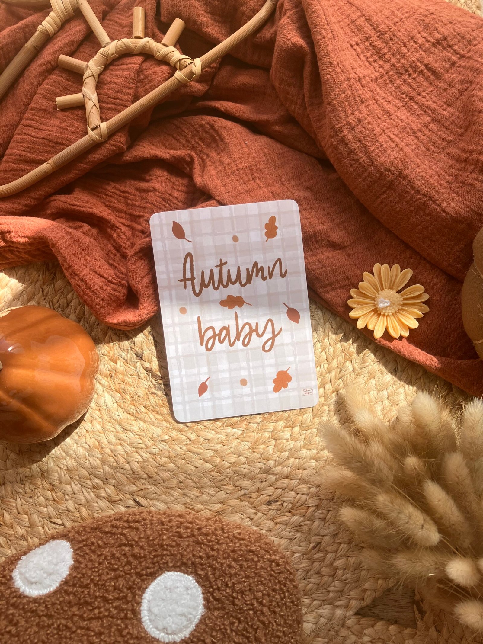 Carte Autumn baby, Autumn girl ou Autumn boy (texte au choix) – Image 6